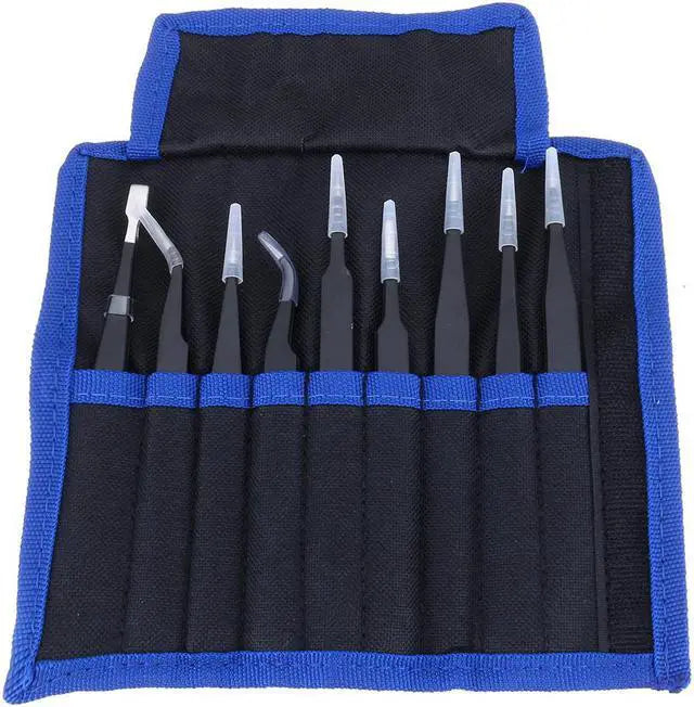 Tweezers precision anti static - 9pcs